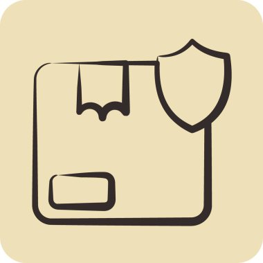 Icon Order Protection. related to Contactless symbol. glyph style. simple design editable. simple illustration