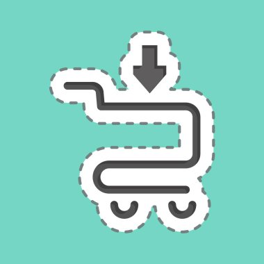 Sticker line cut Add to Cart. related to Contactless symbol. simple design editable. simple illustration