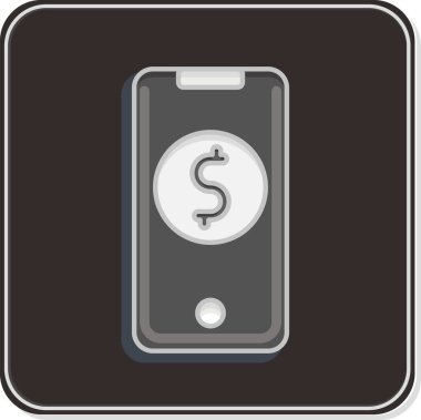 Icon Mobile Banking. related to Contactless symbol. Glossy Style. simple design editable. simple illustration