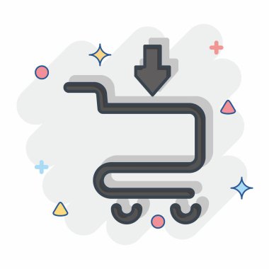 Icon Add to Cart. related to Contactless symbol. Comic Style. simple design editable. simple illustration