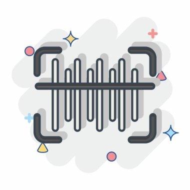 Icon Barcode Scan. related to Contactless symbol. Comic Style. simple design editable. simple illustration
