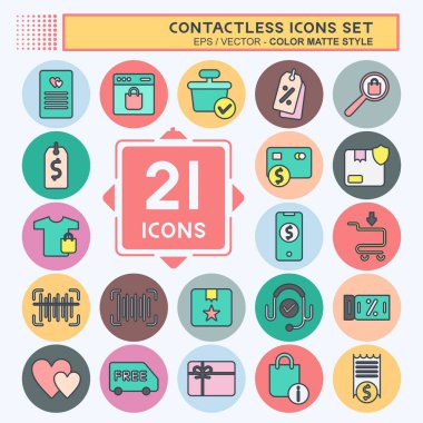 Icon Set Contactless. related to Business symbol. Color Mate Style. simple design editable. simple illustration