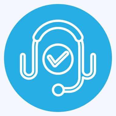 Icon Customer Service. related to Contactless symbol. Blue Eyes Style. simple design editable. simple illustration