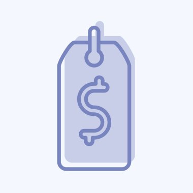 Icon Price Tag. related to Contactless symbol. Two Tone Style. simple design editable. simple illustration