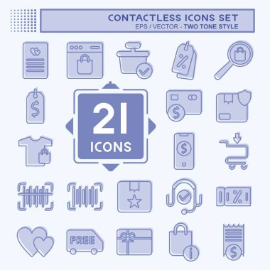 Icon Set Contactless. related to Business symbol. Two Tone Style. simple design editable. simple illustration