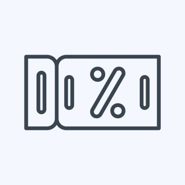 Icon Discount Coupon. related to Contactless symbol. Line Style. simple design editable. simple illustration