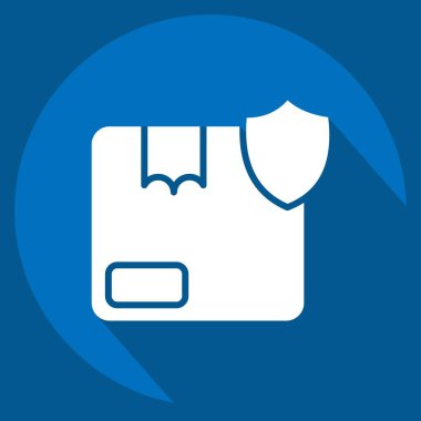 Icon Order Protection. related to Contactless symbol. Long Shadow Style. simple design editable. simple illustration