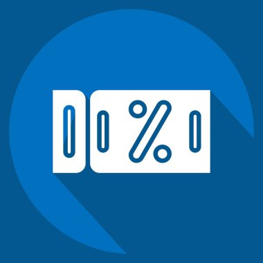 Icon Discount Coupon. related to Contactless symbol. Long Shadow Style. simple design editable. simple illustration