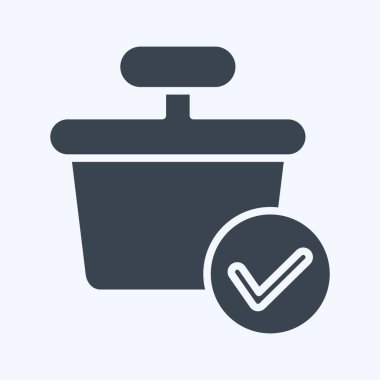 Icon Verification. related to Contactless symbol. glyph style. simple design editable. simple illustration