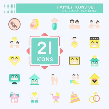 Icon Set Ailesi. Aşk sembolüyle ilgili. Basit dizayn edilebilir. Basit resimleme