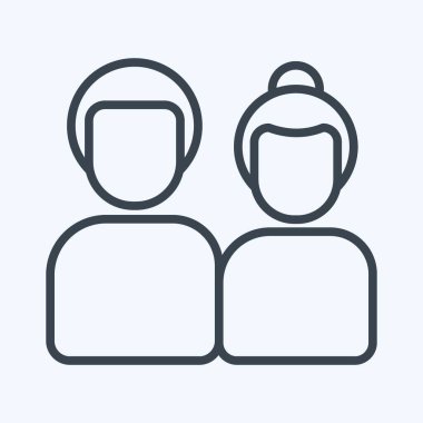 Simge Çifti. Aile sembolü ile ilgili. Kabartma tarzı. Basit dizayn edilebilir. Basit resimleme