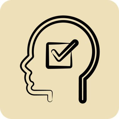 Simge inançları. Psikoloji Kişiliği sembolüyle ilgili. Kabartma tarzı. Basit dizayn edilebilir. Basit resimleme