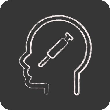 Simge Fizik Bağımlılığı. Psikoloji Kişiliği sembolüyle ilgili. Basit dizayn edilebilir. Basit resimleme