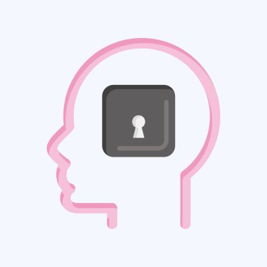 Simge Psikolojisi. Psikoloji Kişiliği sembolüyle ilgili. Basit dizayn edilebilir. Basit resimleme