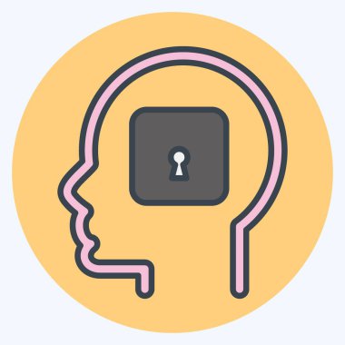 Simge Psikolojisi. Psikoloji Kişiliği sembolüyle ilgili. Basit dizayn edilebilir. Basit resimleme