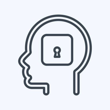 Simge Psikolojisi. Psikoloji Kişiliği sembolüyle ilgili. Basit dizayn edilebilir. Basit resimleme