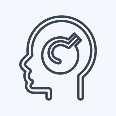 Simge Zihinsel Sorunu. Psikoloji Kişiliği sembolüyle ilgili. Basit dizayn edilebilir. Basit resimleme