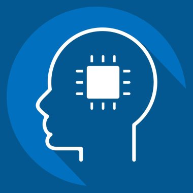 Simge Yapay Zekası. Psikoloji Kişiliği sembolüyle ilgili. Basit dizayn edilebilir. Basit resimleme