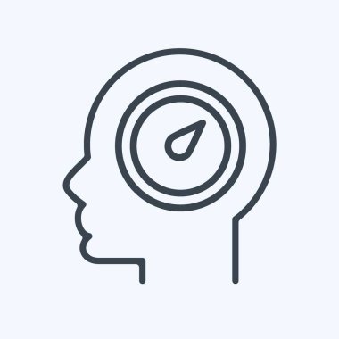 İkon İradesi. Psikoloji Kişiliği sembolüyle ilgili. Basit dizayn edilebilir. Basit resimleme