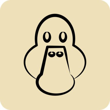 Simge ördeği. Hayvan kafası sembolüyle ilgili. Kabartma tarzı. Basit dizayn edilebilir. Basit resimleme