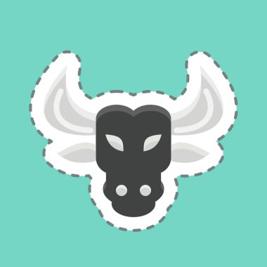 İkon Boğa. Hayvan kafası sembolüyle ilgili. Basit dizayn edilebilir. Basit resimleme