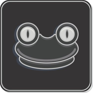 Simge Kurbağa. Hayvan kafası sembolüyle ilgili. Basit dizayn edilebilir. Basit resimleme