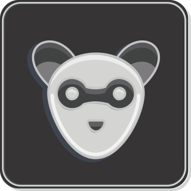 İkon Ferret. Hayvan kafası sembolüyle ilgili. Basit dizayn edilebilir. Basit resimleme