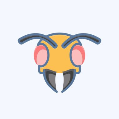 Icon Bee. Hayvan kafası sembolüyle ilgili. Basit dizayn edilebilir. Basit resimleme