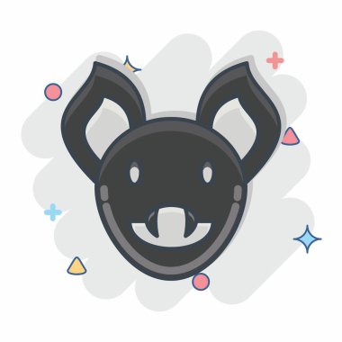 Simge Yarasa. Hayvan kafası sembolüyle ilgili. Basit dizayn edilebilir. Basit resimleme