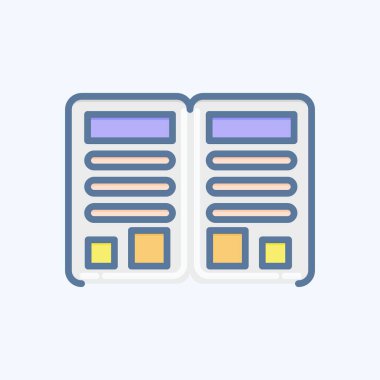 Simge Dergisi. Berber dükkanı sembolüyle ilgili. Güzellik salonu. Basit resimleme