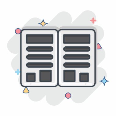 Simge Dergisi. Berber dükkanı sembolüyle ilgili. Güzellik salonu. Basit resimleme