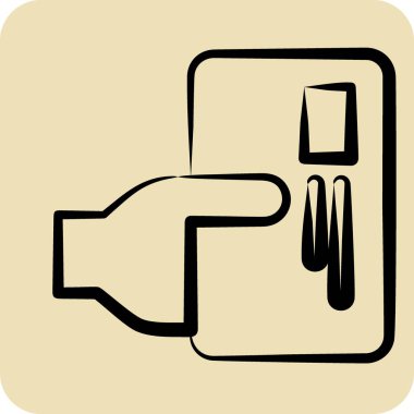 Simge Ödeme. Kara Cuma sembolüyle ilgili. Kabartma tarzı. Alışveriş. Basit resimleme