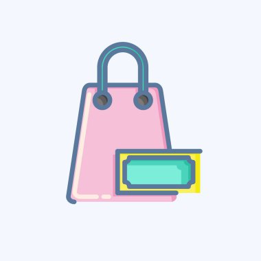 Simge Satın Alma. Kara Cuma sembolüyle ilgili. Alışveriş. Basit resimleme