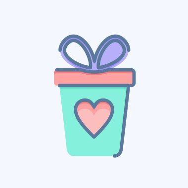 Simge Hediye Kutusu. Kara Cuma sembolüyle ilgili. Alışveriş. Basit resimleme