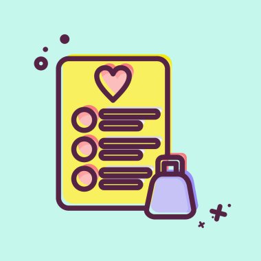 Simge istek listesi. Kara Cuma sembolüyle ilgili. Alışveriş. Basit resimleme