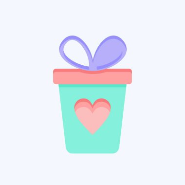 Simge Hediye Kutusu. Kara Cuma sembolüyle ilgili. Alışveriş. Basit resimleme