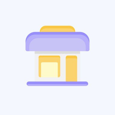 Simge Giysi Dükkanı. Kara Cuma sembolüyle ilgili. Alışveriş. Basit resimleme