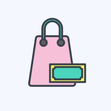 Simge Satın Alma. Kara Cuma sembolüyle ilgili. Alışveriş. Basit resimleme