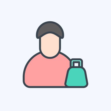 Simge Adam. Kara Cuma sembolüyle ilgili. Alışveriş. Basit resimleme