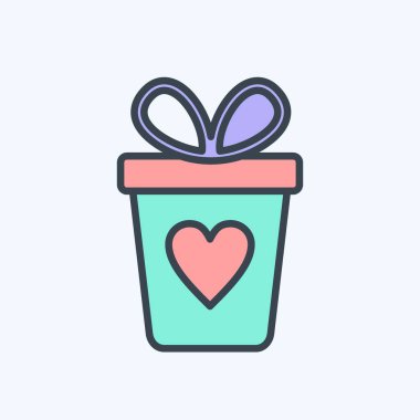 Simge Hediye Kutusu. Kara Cuma sembolüyle ilgili. Alışveriş. Basit resimleme