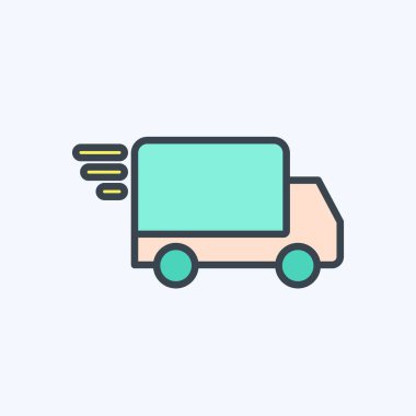 Simge Hızlı Teslimatı. Kara Cuma sembolüyle ilgili. Alışveriş. Basit resimleme