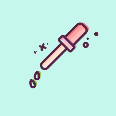 Suni Tadı Olmayan Simge. CBD yağ sembolüyle ilgili. Basit dizayn edilebilir. Basit resimleme