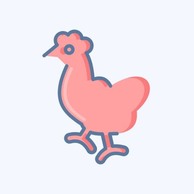 İkon Tavuk. Evcil Hayvanlar sembolüyle ilgili. Basit dizayn edilebilir. Basit resimleme