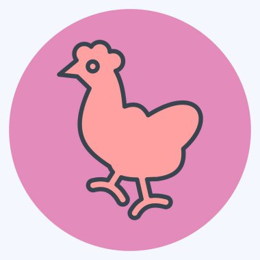 İkon Tavuk. Evcil Hayvanlar sembolüyle ilgili. Basit dizayn edilebilir. Basit resimleme