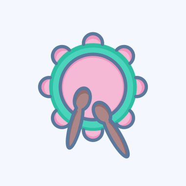 Simge Davulu. Kurban bayramı sembolüyle ilgili. İslami. ramadhan. Basit resimleme