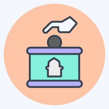 Simge Bağışı. Kurban bayramı sembolüyle ilgili. İslami. ramadhan. Basit resimleme