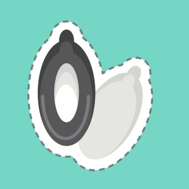 Çıkartma çizgisi Ootes 'u kesti. Kurban Bayramı sembolüyle ilgili. Basit dizayn edilebilir. Basit resimleme