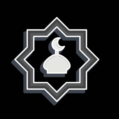 Icon Rub El Harb. Kurban Bayramı sembolüyle ilgili. Parlak stil. Basit dizayn edilebilir. Basit resimleme