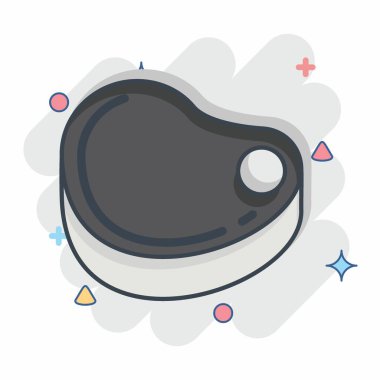 Simge Et. Kurban Bayramı sembolüyle ilgili. Çizgi roman tarzı. Basit dizayn edilebilir. Basit resimleme