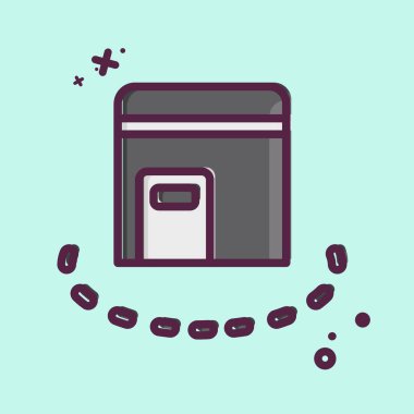 Simge Tawaf. Kurban Bayramı sembolüyle ilgili. MBE tarzı. Basit dizayn edilebilir. Basit resimleme